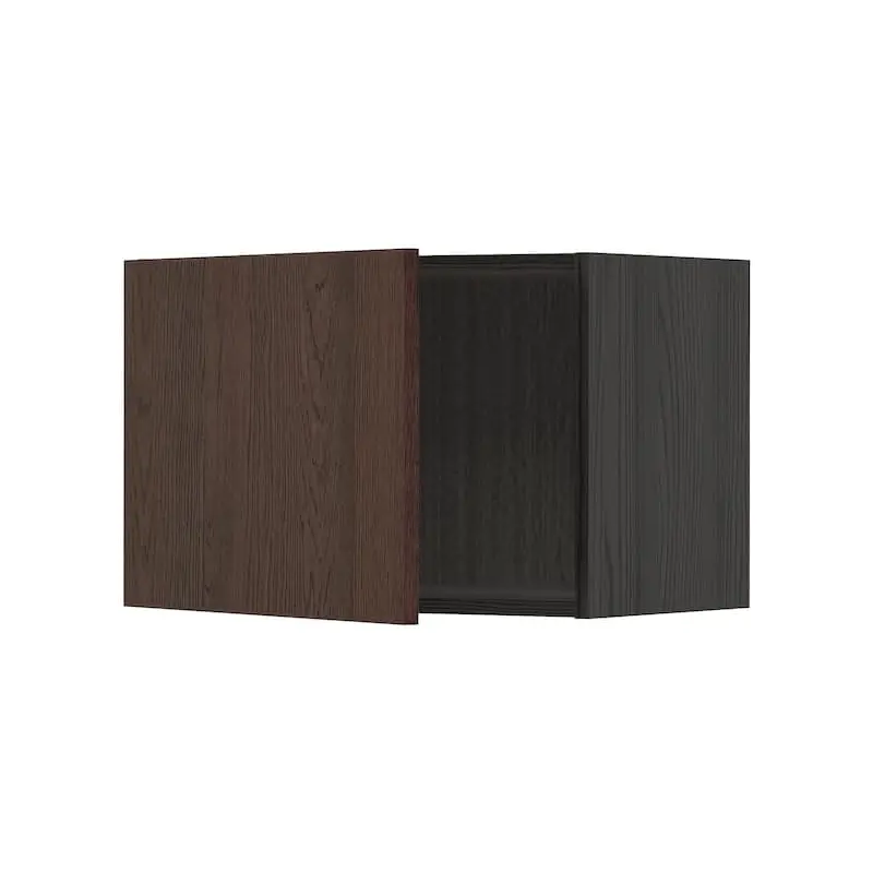 METOD wall cabinet, black/Sinarp brown, 60x40 cm