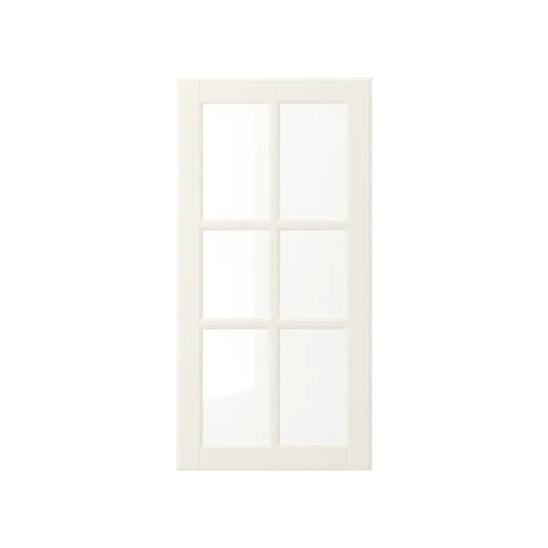 BODBYN glass door, off-white, 40x80 cm