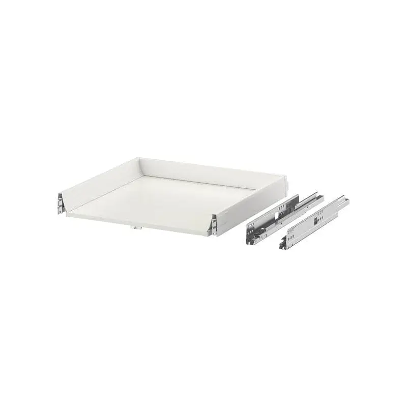 EXCEPTIONELL drawer, low with push to open, white, 60x60 cm
