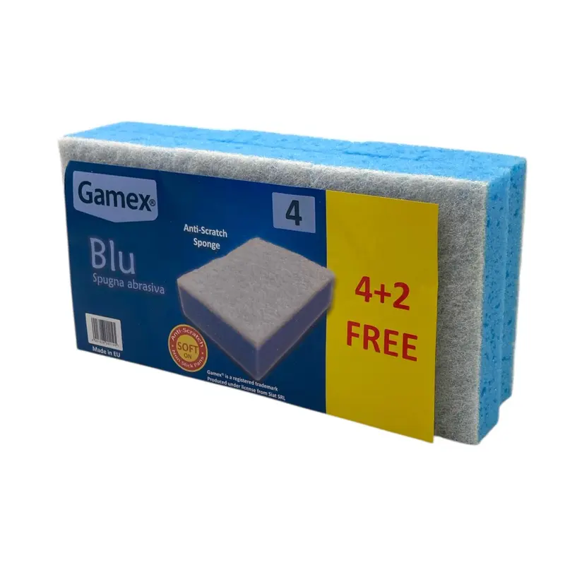 Gamex " Blu " Scouring Sponge for Non-Stick Pans X4+2 Fr