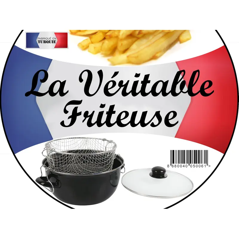 Enamel Coated Deep Fryer; 26 cm