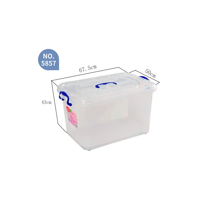 ECOPLUS Clear Storage Box 90 lt with Wheels
