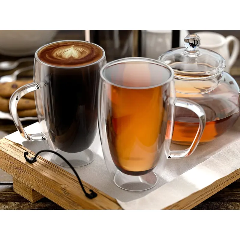 Double Wall Glass Mug 450 ml - 15 cm