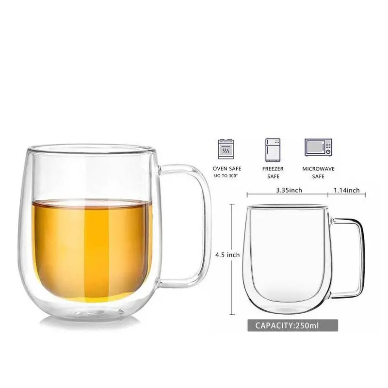 Double Wall Glass Mug 250 ml