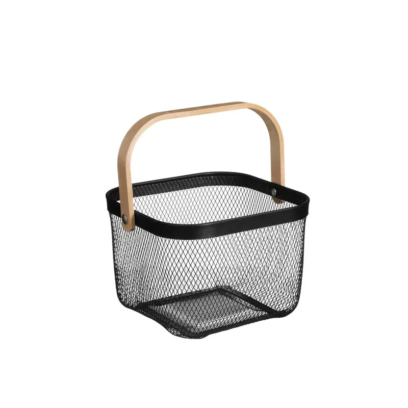 Dosthoff Square Iron Basket with Bamboo Handle MB10