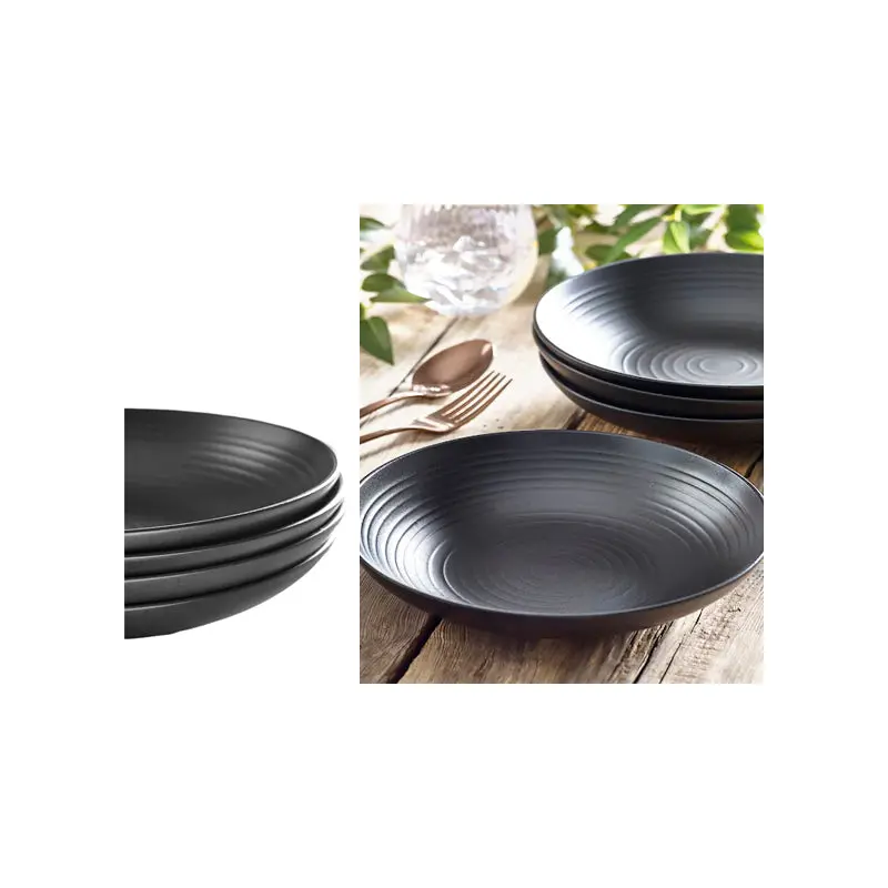 Dosthoff Matt Black Ripple Deep Plate 21 cm
