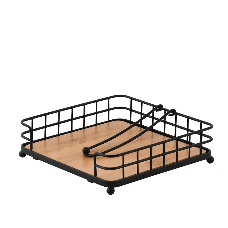 Dosthoff Iron Grid Napkin Holder with Bamboo MB07
