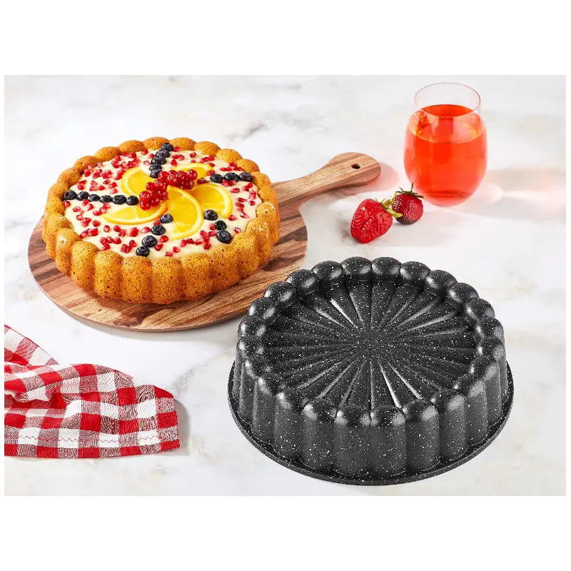 DOSTHOFF CAST ALUMINIUM GRANITE COATED ROUND CAKE PAN 28