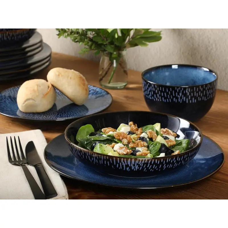 Dosthoff "Starry" Blue Glazed Deep Plate 20.5 cm