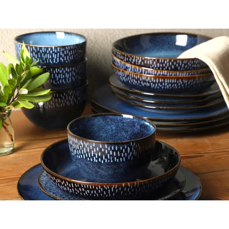 Dosthoff "Starry" Blue Glazed Soup Bowl 13 cm