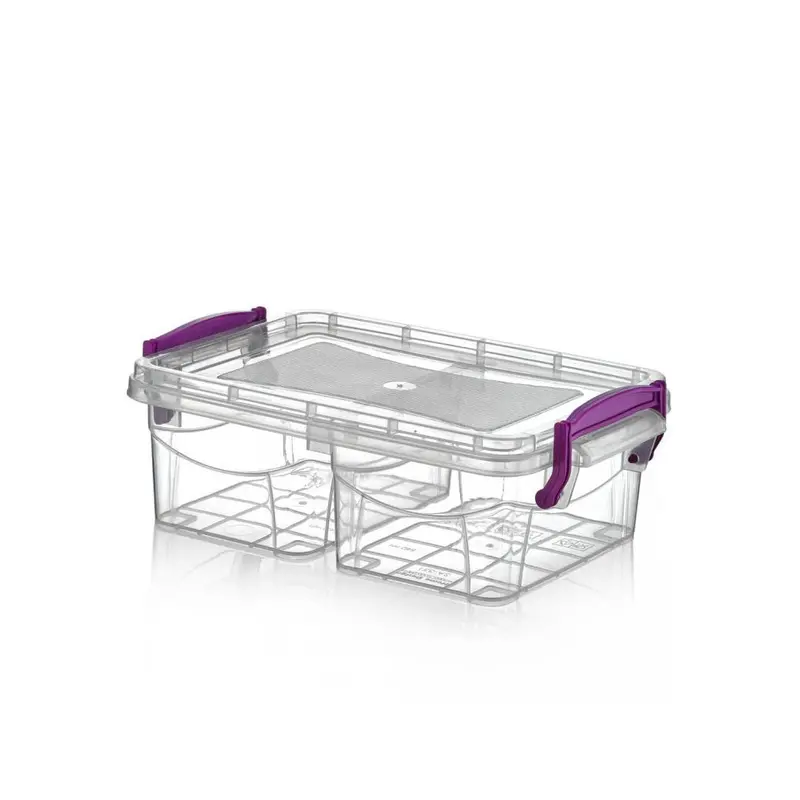 Divided Plastic Rectangular Storage Container 250+250 ml