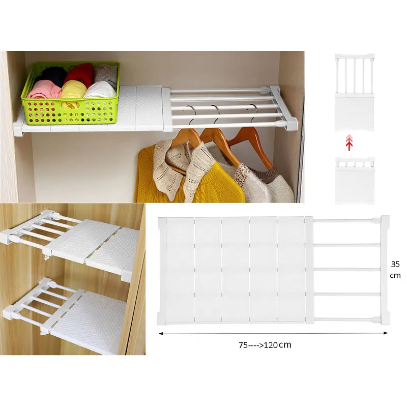 DIY Extendable Closet Cabinet Wrdrobe Shelf 75 to 120 cm