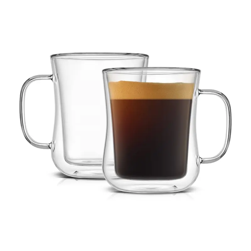 Curved Double Wall Glass Mug 350 ml