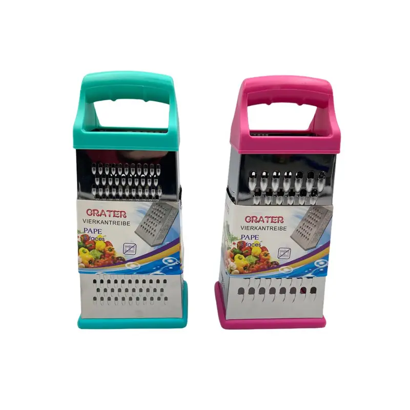 Colorful Stainless Steel 4 sided Grater silicon base