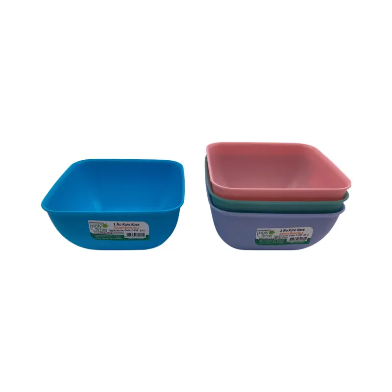 Colorful Square Bowl; 0.5 lt X2