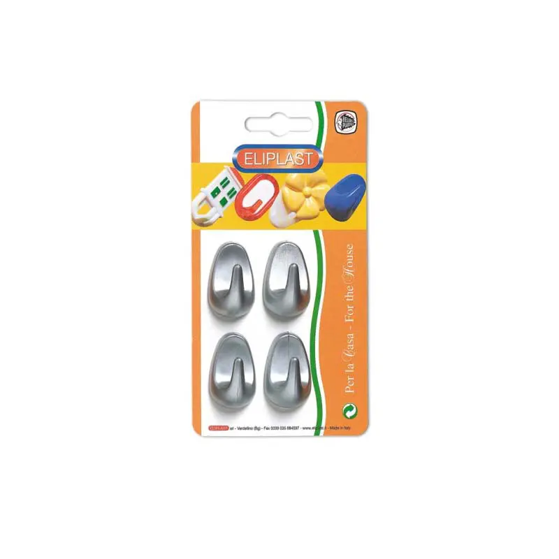 Colored Oval adhesive Hooks X4