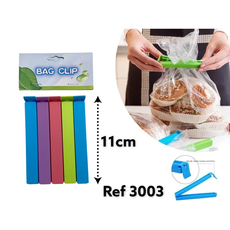 Colored Plastic Bag Clip X5