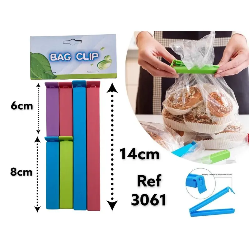 Colored Plastic Bag Clip X6