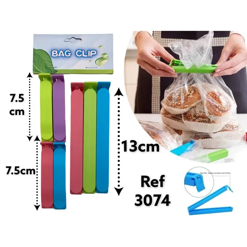 Colored Plastic Bag Clip X7