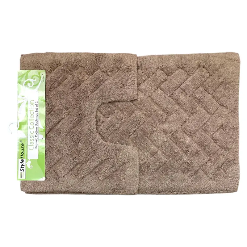 Classic 100% Cotton Bathmat Set of 2: 75x50+40x50 cm