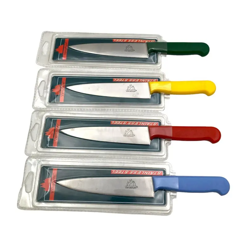 Chef Knife with Colored Plastic  Handle