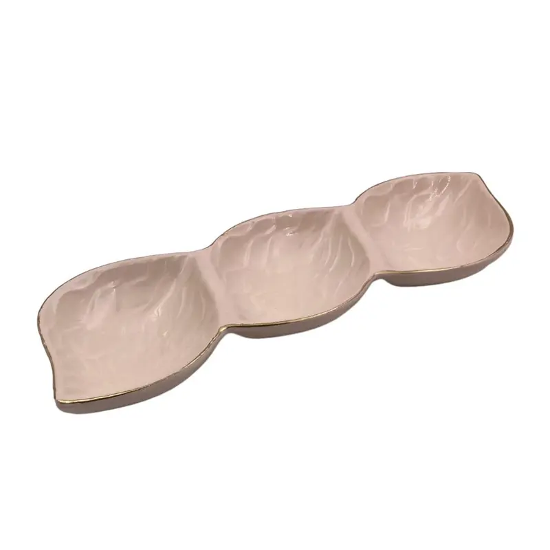 Ceramic 3 Compartments Long Plate