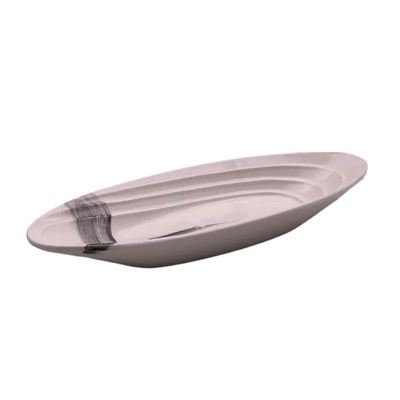 Ceramic Marble Color Long Oval Dish