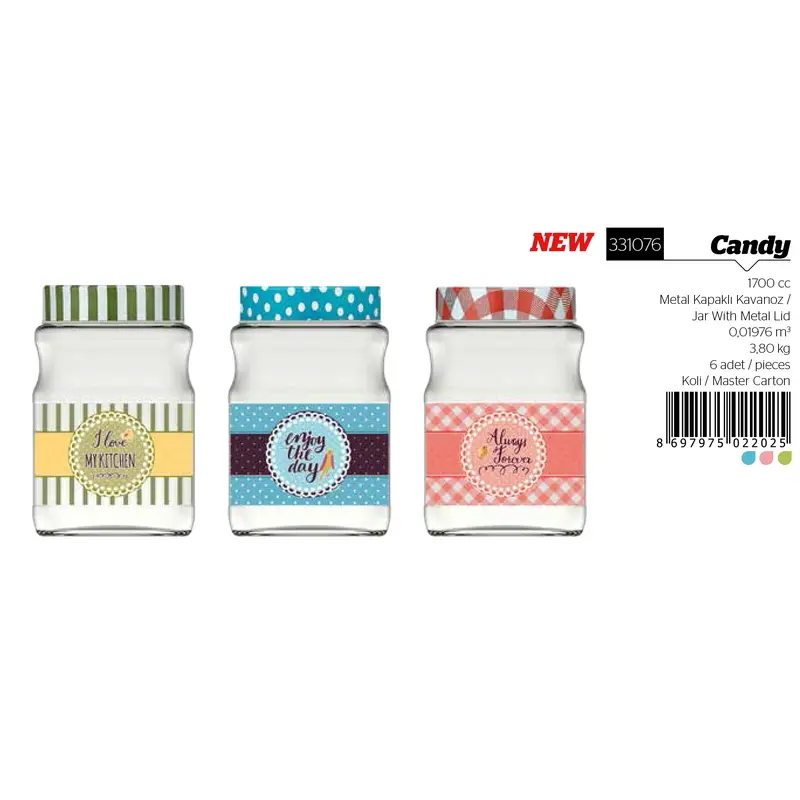 Candy Jar with Metalic Lid