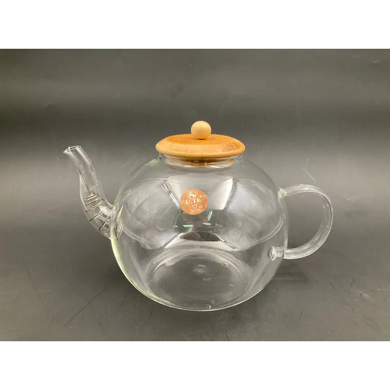 Borosilicate Glass Tea Pot Wood cover 1500 ml