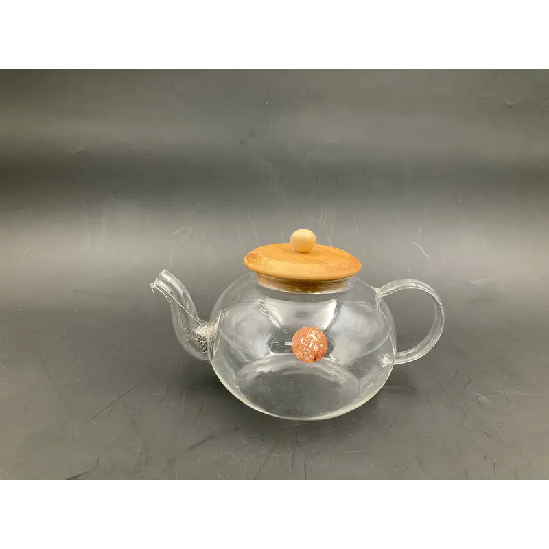 Borosilicate Glass Tea Pot Wood cover 800 ml