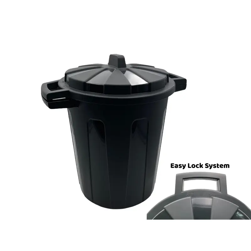 Black Trash Bin 35L with Lock System