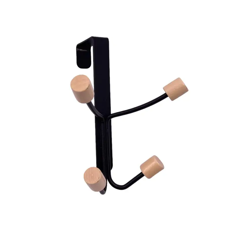Black Metallic over the door hanger with 4 hooks