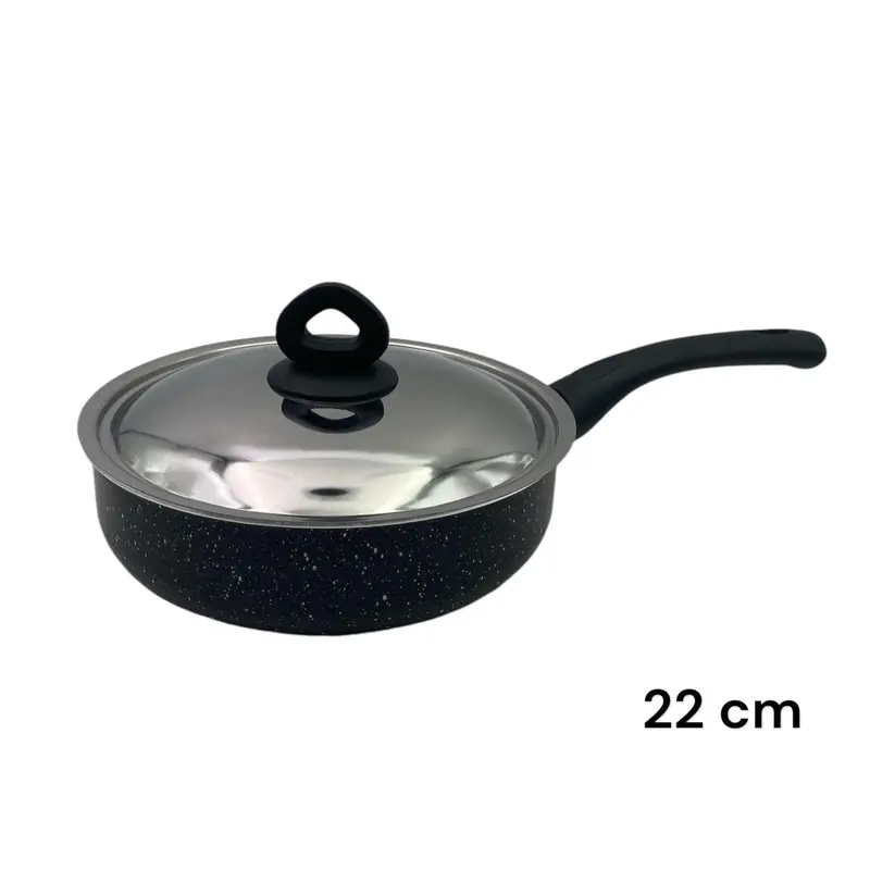 Black Granite Nouval Sauteuse 22 cm
