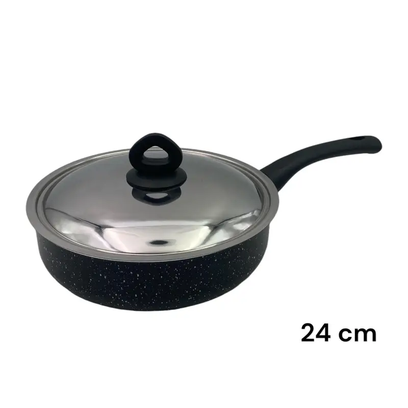 Black Granite Nouval Sauteuse 24 cm