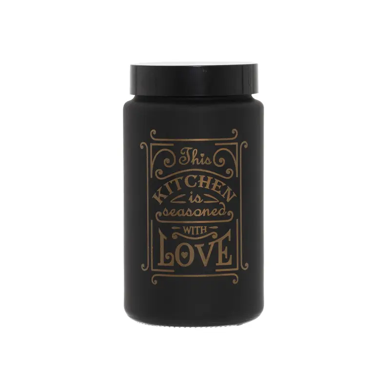 Black Decorated Canister 2000 ml