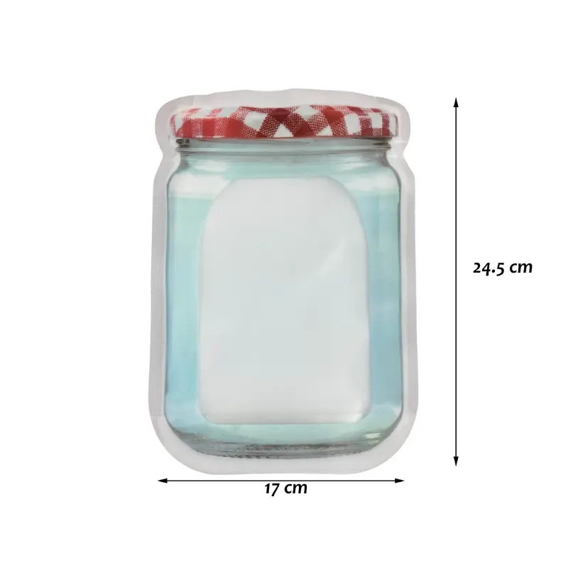 Big reusable lock&seal bag checkered cover jar design