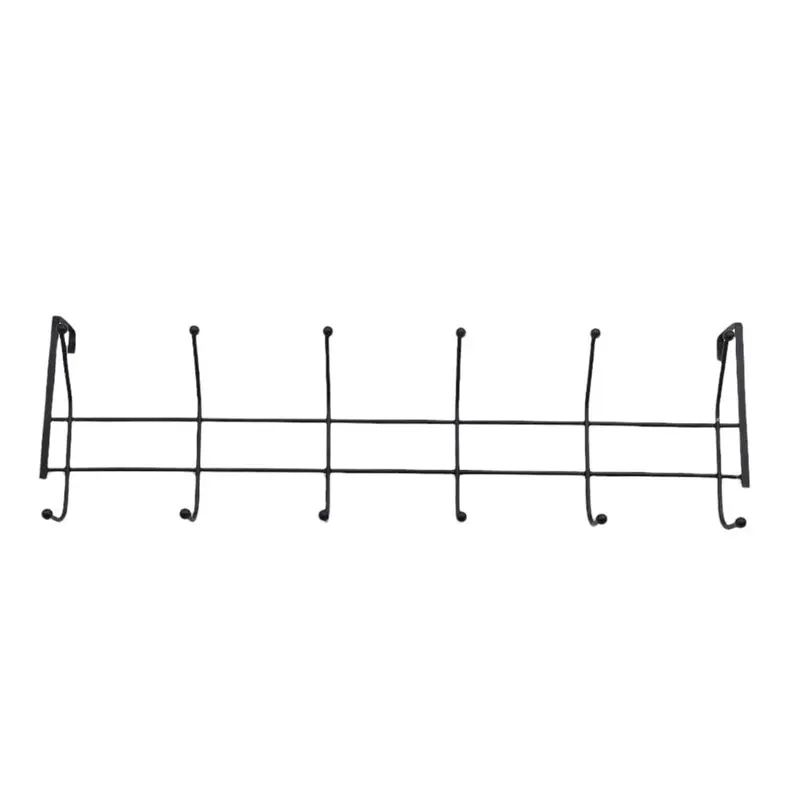 Black  Hang on Door Hanger with 6 Hooks
