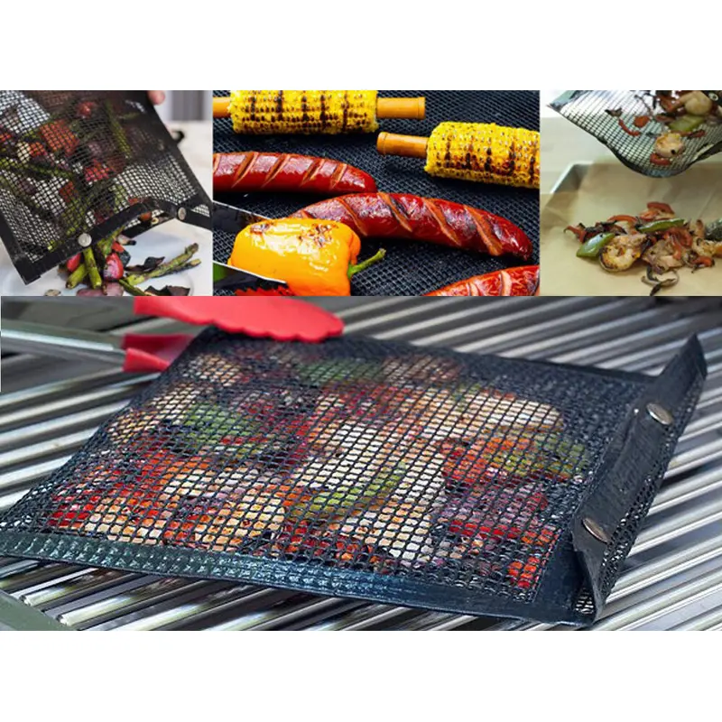 BBQ Grill Mesh Bag,Non-Stick BBQ Mesh Baked Bag 27x27 cm