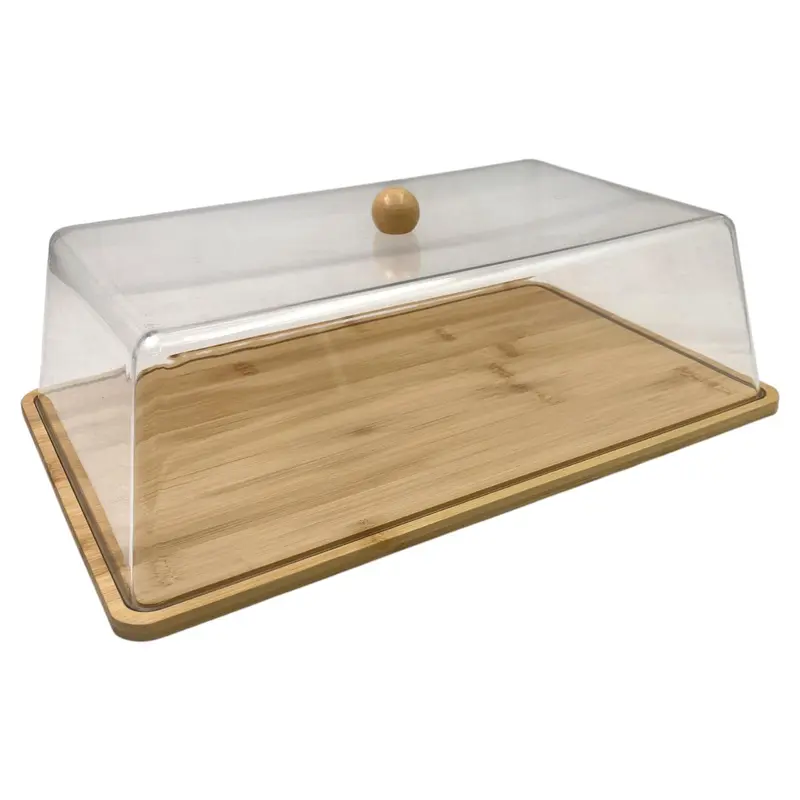 Bamboo & Acrylic Cake and Cheese Board with Cover 41 cm