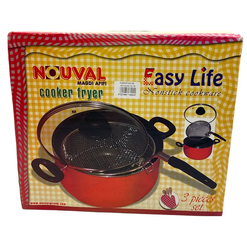 Aluminium Nouval potato fryer with pyrex cover 24cm