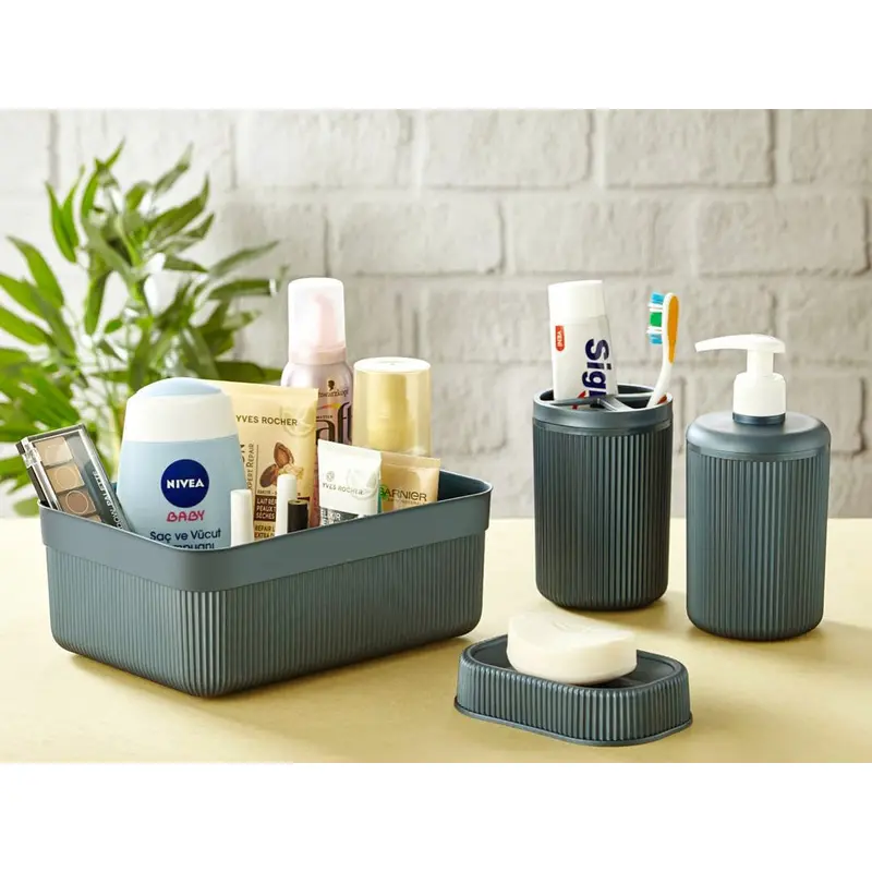 Alesta 4 Pieces Plastic Bathroom Accessories Set
