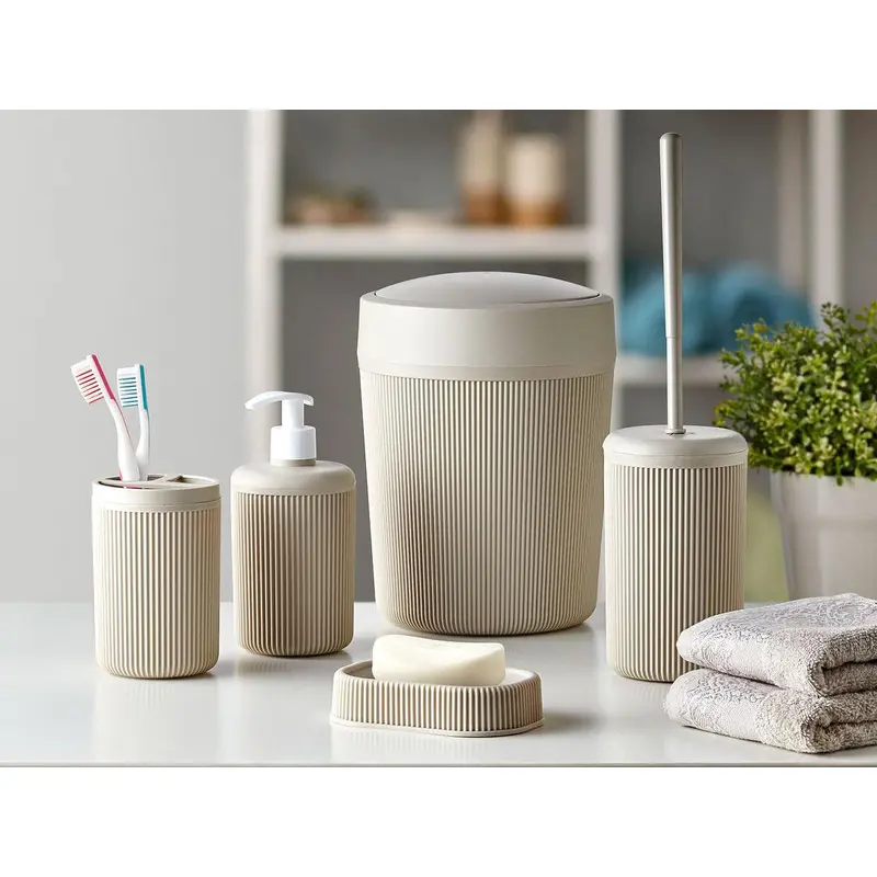 Alesta 5 Pieces Plastic Bathroom Accessories Set