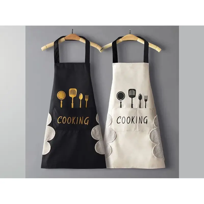 Water Proof Apron with 2 Side Towels Kitchen Utensils De