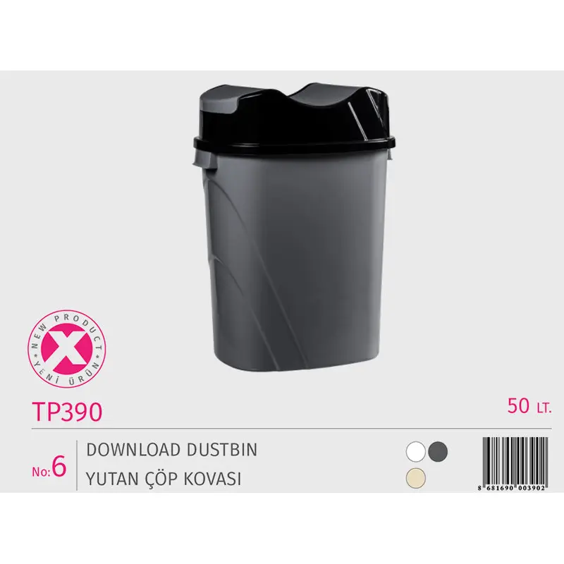 Wastebin with swing top-50 lt