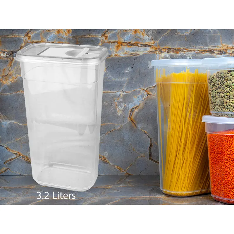 Transparent Dry Food Container with Sliding Cover 3.2L