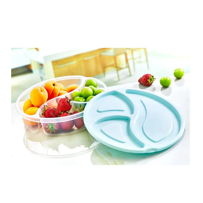 THREE COMPARTMENT ROUND STORAGE CONTAINER