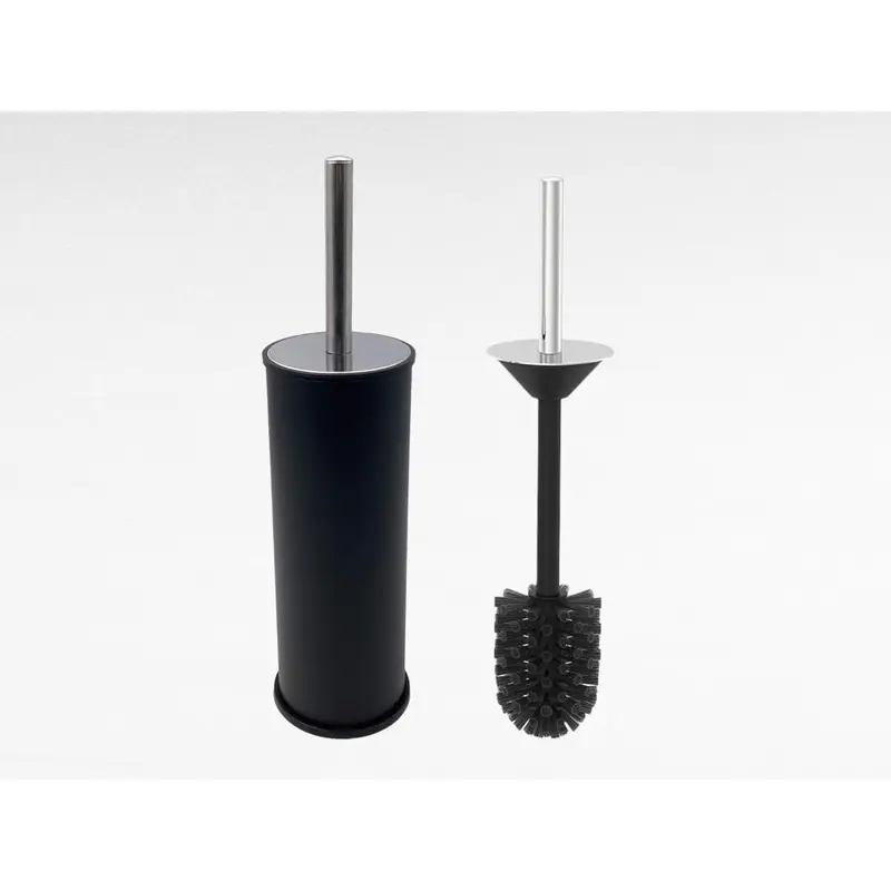 Toilet brush with long stainless steel holder