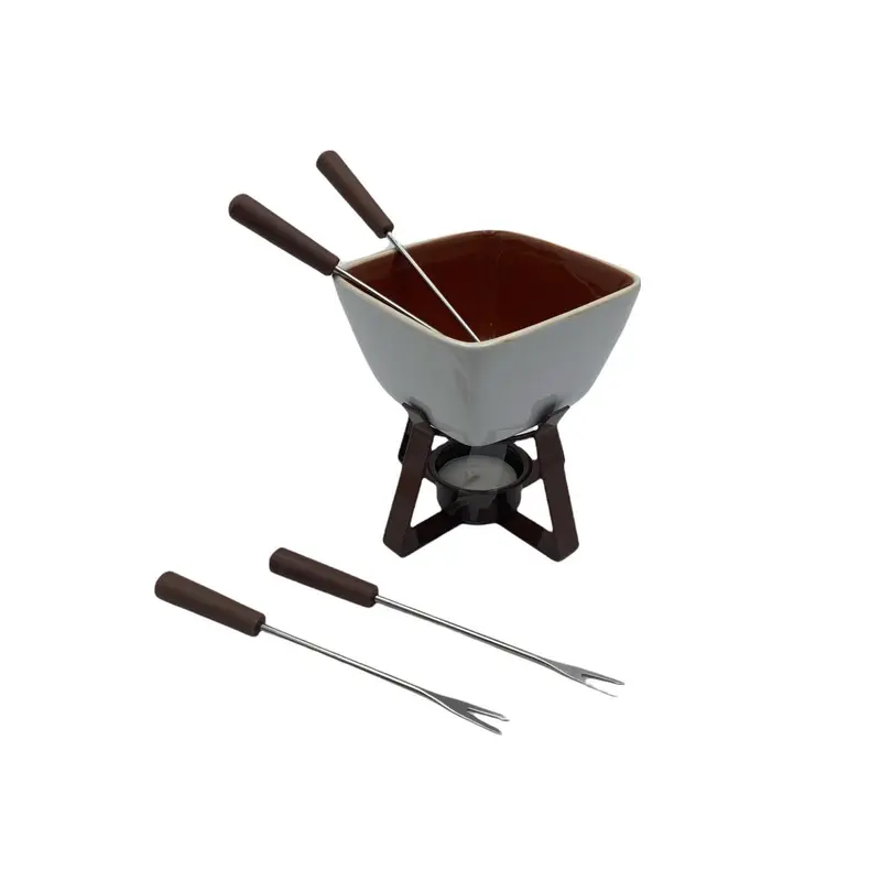 Stone Ware Chocolate Fondue Set