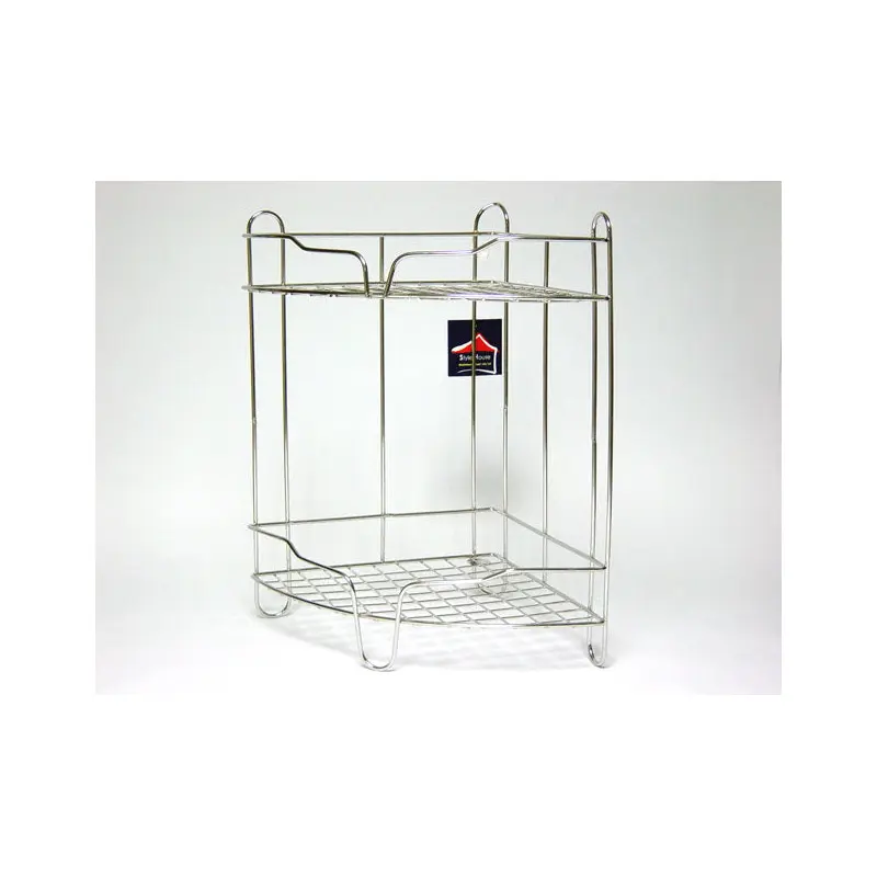 Stainless Steel Shampoo Corner; 2 Levels