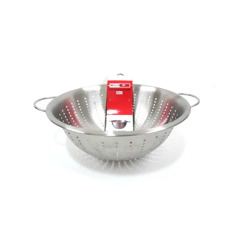 Stainless Steel punching colander; 30 cm